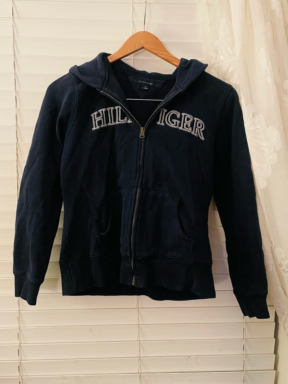 Tommy Hilfiger Navy Hooded Zip-Up Sweatshirt